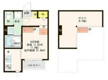 LONG AN SKY(1K/1階)の間取り写真