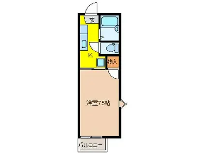 ハイム88A(1K/1階)の間取り写真