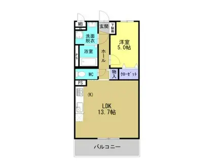 プランドールソフィアVI(1LDK/3階)の間取り写真