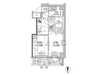 ティモーネ グランデ田端(2K/6階)の間取り写真