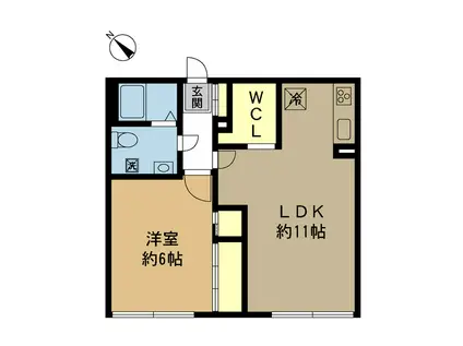 クアトロ(1LDK/1階)の間取り写真