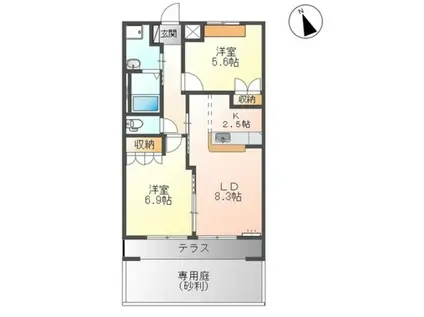 LAPIN(2LDK/1階)の間取り写真