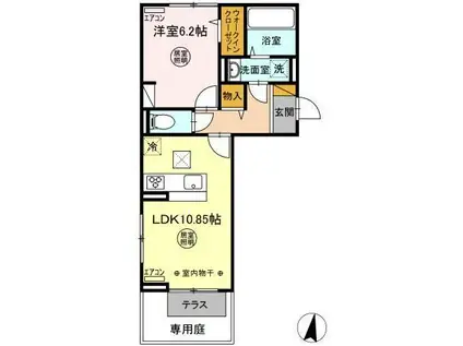 フィオーレ北子安(1LDK/2階)の間取り写真