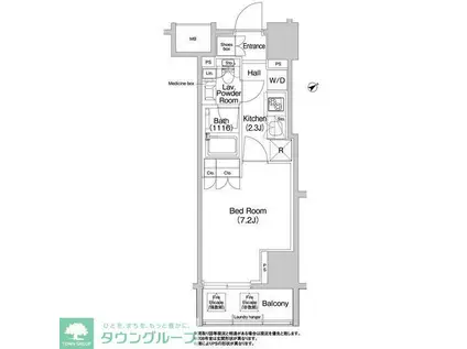 コンフォリア浅草橋(1K/10階)の間取り写真