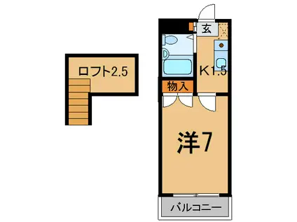 サンタ・ムール(1K/3階)の間取り写真