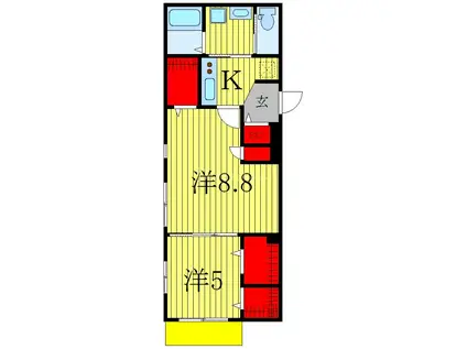 ステラルーチェ(2K/1階)の間取り写真