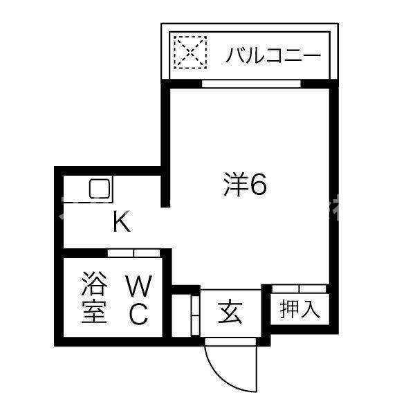 SBS92(1K/5階)の間取り写真