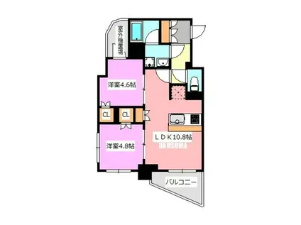 ウィルローズ田端(2LDK/3階)の間取り写真