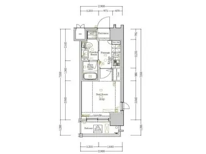 ジーベック平和島(1K/10階)の間取り写真