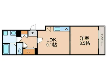 GRAN PASEO文京小日向(1LDK/4階)の間取り写真