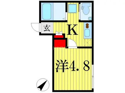 GRADO HORIKIRI(1K/1階)の間取り写真