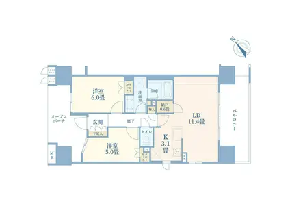 プラウドシティ池袋本町(2LDK/4階)の間取り写真