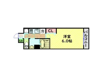 エスリード難波ステーションゲートサウステラス(1K/3階)の間取り写真