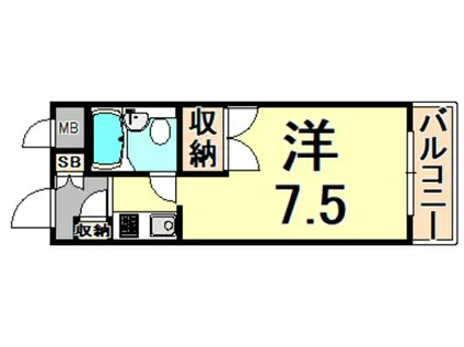 パティオ甲子園口(1K/2階)の間取り写真