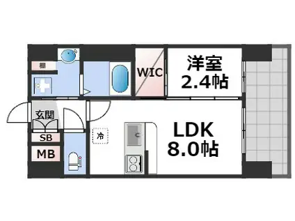 セレニテ難波ミラク壱番館(1LDK/9階)の間取り写真