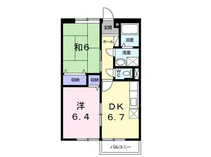 サンライズ I(2DK/2階)の間取り写真