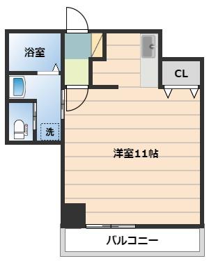 TKビル(ワンルーム/2階)の間取り写真