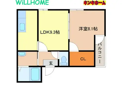 フジパレス和歌山太田II番館(1LDK/3階)の間取り写真