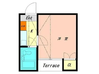サンクレアA(1K/1階)の間取り写真
