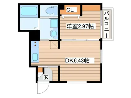 アーバン フォレスト(1DK/1階)の間取り写真