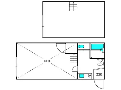 ブックB棟(1DK/2階)の間取り写真