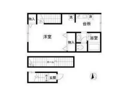 ラターシュ本郷(1K/3階)の間取り写真