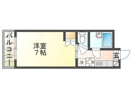 アレグリア久留米(1K/2階)の間取り写真