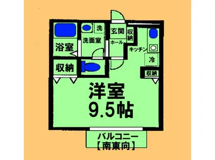 プランドール(ワンルーム/2階)の間取り写真