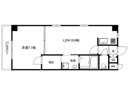 アシェンダ石山II番館(1LDK/4階)の間取り写真