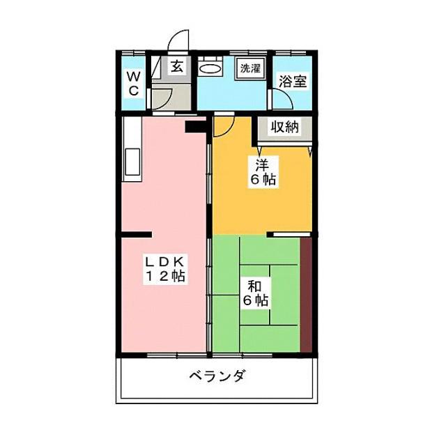 小田急小田原線 螢田駅 徒歩25分 2階建 築51年(2LDK/2階)の間取り写真