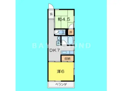富士コーポ(2DK/1階)の間取り写真