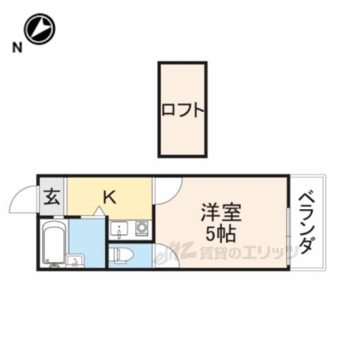MAYUMIハイツ枚方12番館上島東町(ワンルーム/1階)の間取り写真