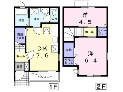タカラピュアM(2DK/1階)の間取り写真
