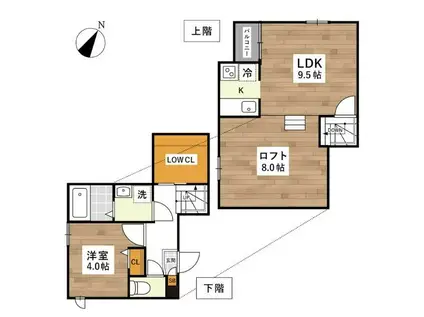 ADC月出ファヴォーレ(1LDK/1階)の間取り写真