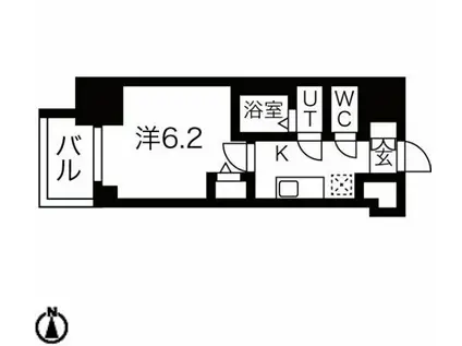 メイクスWアート浅間町(1K/13階)の間取り写真