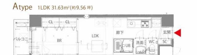 レスピール与野(1LDK/10階)の間取り写真