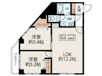 コネクトパークヒルズ本郷町(2LDK/2階)の間取り写真