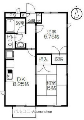チェリーハウス小和田(2DK/2階)の間取り写真