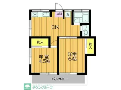 いづみコーポ(2DK/1階)の間取り写真