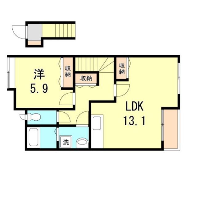 ユーヴィレッジ(1LDK/2階)の間取り写真
