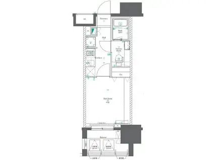 AZEST URAYASU STA1203(1K/12階)の間取り写真