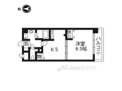 ベルエトフYⅡ(1DK/5階)の間取り写真
