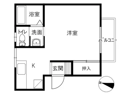 フレンズ90(1K/1階)の間取り写真