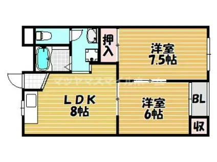 マンションヨコタ(2DK/4階)の間取り写真