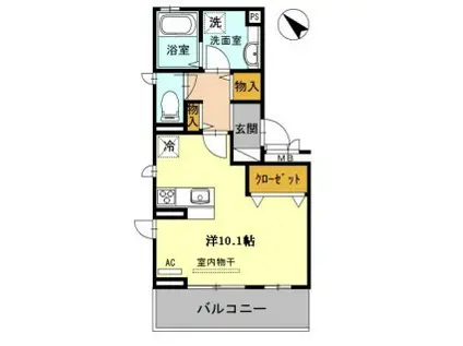 メゾン ソレイユ(ワンルーム/3階)の間取り写真