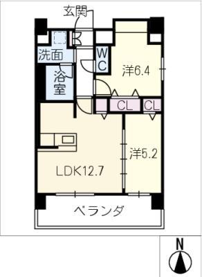 セイワパレス吹上公園(2LDK/9階)の間取り写真