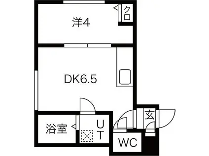 ティンカーベル(1DK/2階)の間取り写真