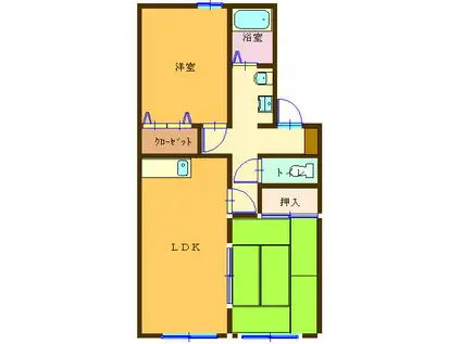 セジュールHIRO(2LDK/2階)の間取り写真