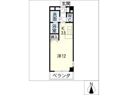 RISハイム(ワンルーム/1階)の間取り写真