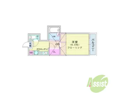 メゾン青山(1K/2階)の間取り写真